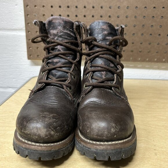 Skechers 7025 Logger Boots Brown Lace Up Women’s Size 7 Soft Toe Leather - Picture 2 of 10